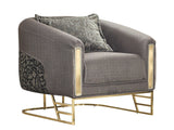 Romans 3-pieces (Sofa & Loveseat & Chair) Livingroom Set in Grey from Furnia - Luna Furniture