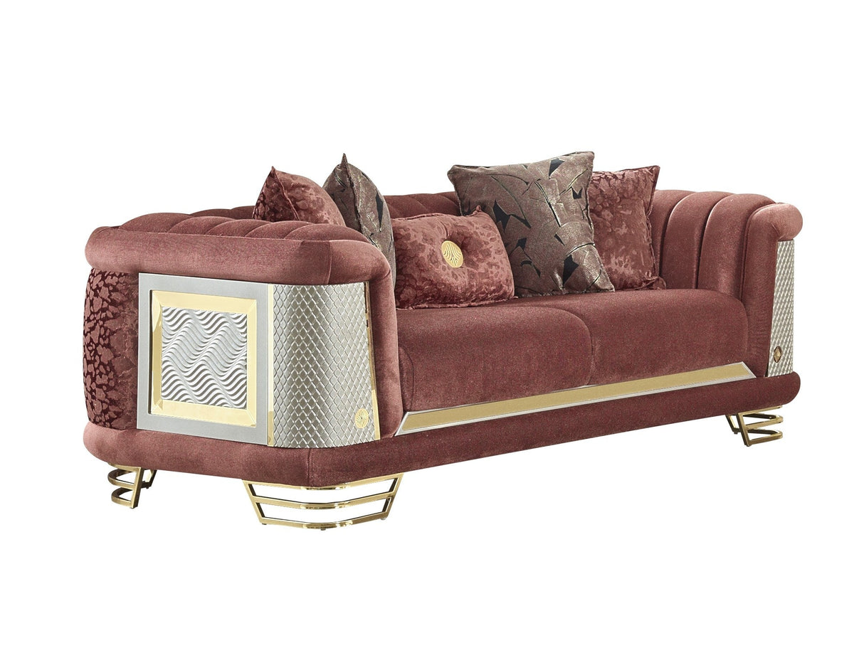 Romans 3-pieces (Sofa & Loveseat & Chair) Livingroom Set in Brick from Furnia - Luna Furniture