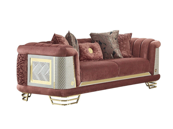 Romans Stationary Loveseat in Brick
