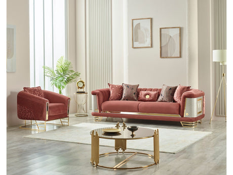 Romans 3-pieces (Sofa & Loveseat & Chair) Livingroom Set in Brick from Furnia - Luna Furniture
