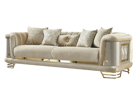 Romans 3-pieces (Sofa & Loveseat & Chair) Livingroom Set in Beige from Furnia - Luna Furniture