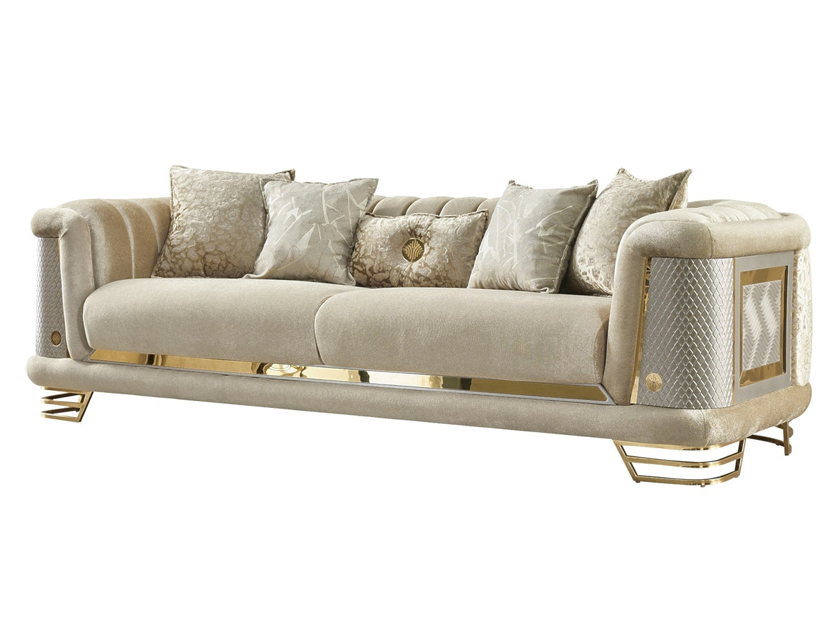 Romans Stationary Sofa in Beige from Furnia - Luna Furniture