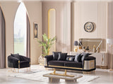 Romans Stationary Sofa in Black from Furnia - Luna Furniture