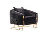 Romans 3-pieces (Sofa & Loveseat & Chair) Livingroom Set in Black from Furnia - Luna Furniture