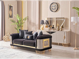Romans Stationary Loveseat in Black from Furnia - Luna Furniture