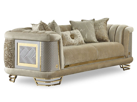 Romans 3-pieces (Sofa & Loveseat & Chair) Livingroom Set in Beige from Furnia - Luna Furniture