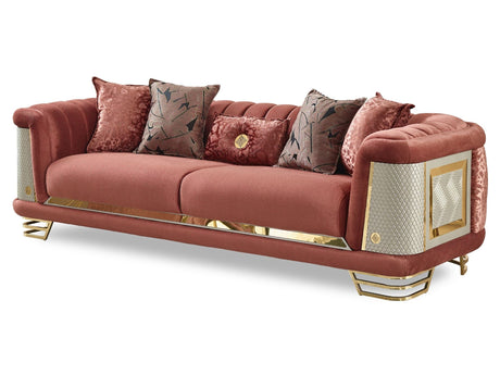 Romans Stationary Sofa in Brick from Furnia - Luna Furniture