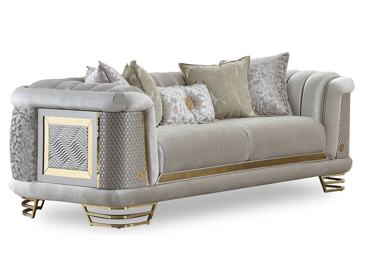 Romans 3-pieces (Sofa & Loveseat & Chair) Livingroom Set in Cream from Furnia - Luna Furniture