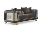 Romans 3-pieces (Sofa & Loveseat & Chair) Livingroom Set in Grey from Furnia - Luna Furniture