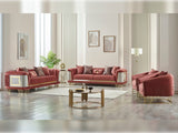 Romans Stationary Sofa in Brick from Furnia - Luna Furniture