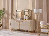 Romans Diningroom (Consol With Mirror & Dining Table & 6 Dining Chair) from Furnia - Luna Furniture