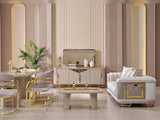 Romans Diningroom (Consol With Mirror & Dining Table & 6 Dining Chair) from Furnia - Luna Furniture