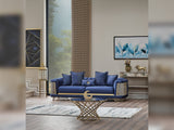 Romans Stationary Sofa Navy in Blue from Furnia - Luna Furniture
