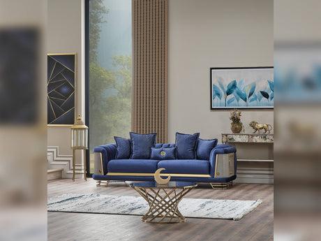 Romans Stationary Sofa Navy in Blue from Furnia - Luna Furniture