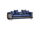 Romans 3-pieces (Sofa & Loveseat & Chair) Livingroom Set Navy in Blue from Furnia - Luna Furniture