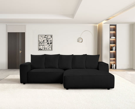 Romeo Black Corduroy RAF Sectional from Happy Homes - Luna Furniture