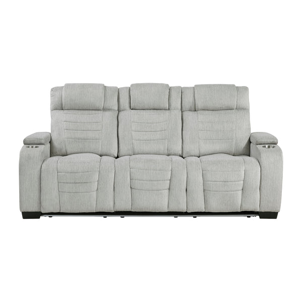 Ronan Light Gray Double Reclining Sofa