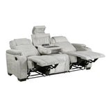 Ronan Light Gray Double Reclining Sofa from Homelegance - Luna Furniture