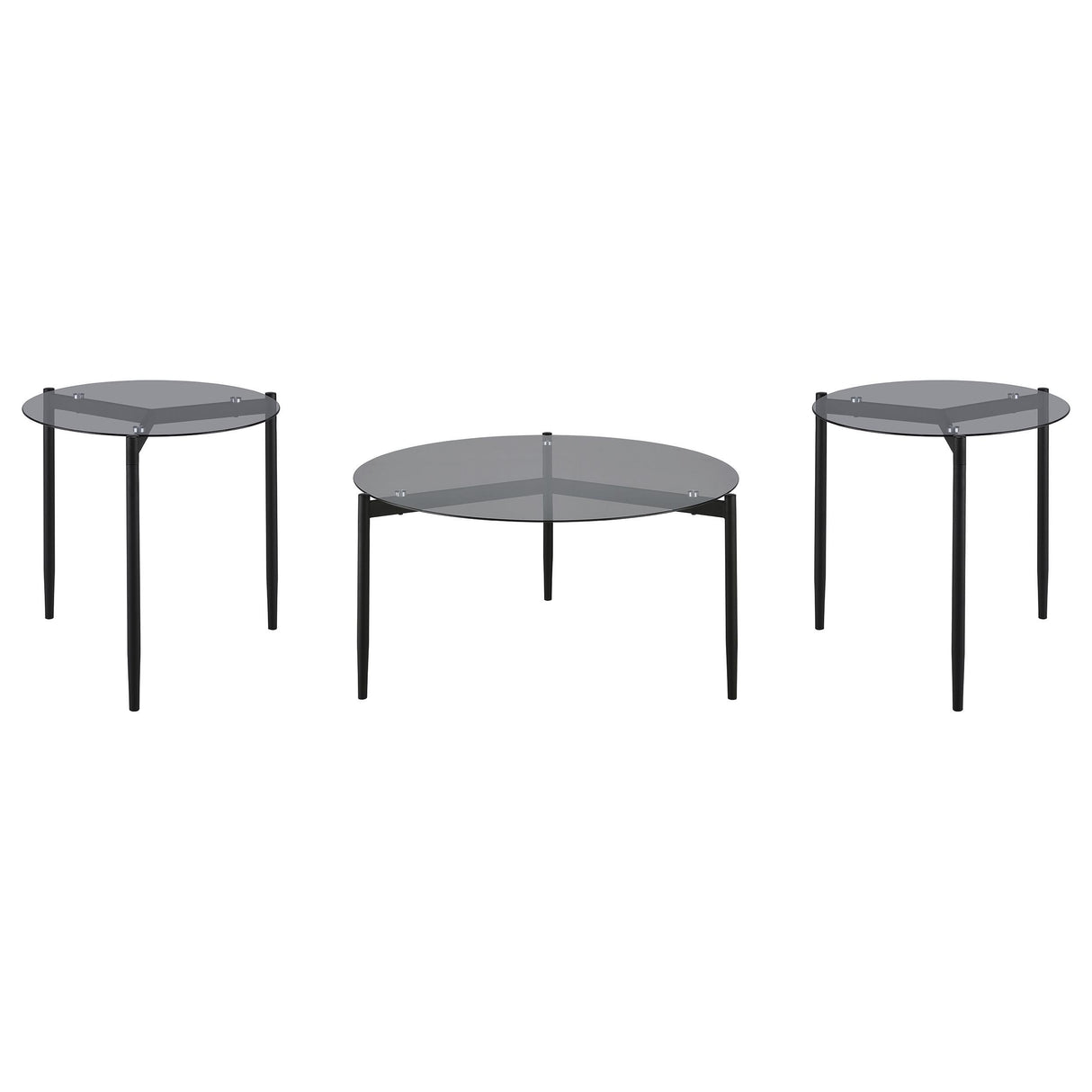 Rosalie Gray 3-Piece Round Coffee and End Table Set from Coaster - Luna Furniture