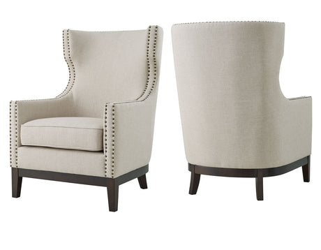 Roswell Beige Wing Back Chair from Steve Silver - Luna Furniture