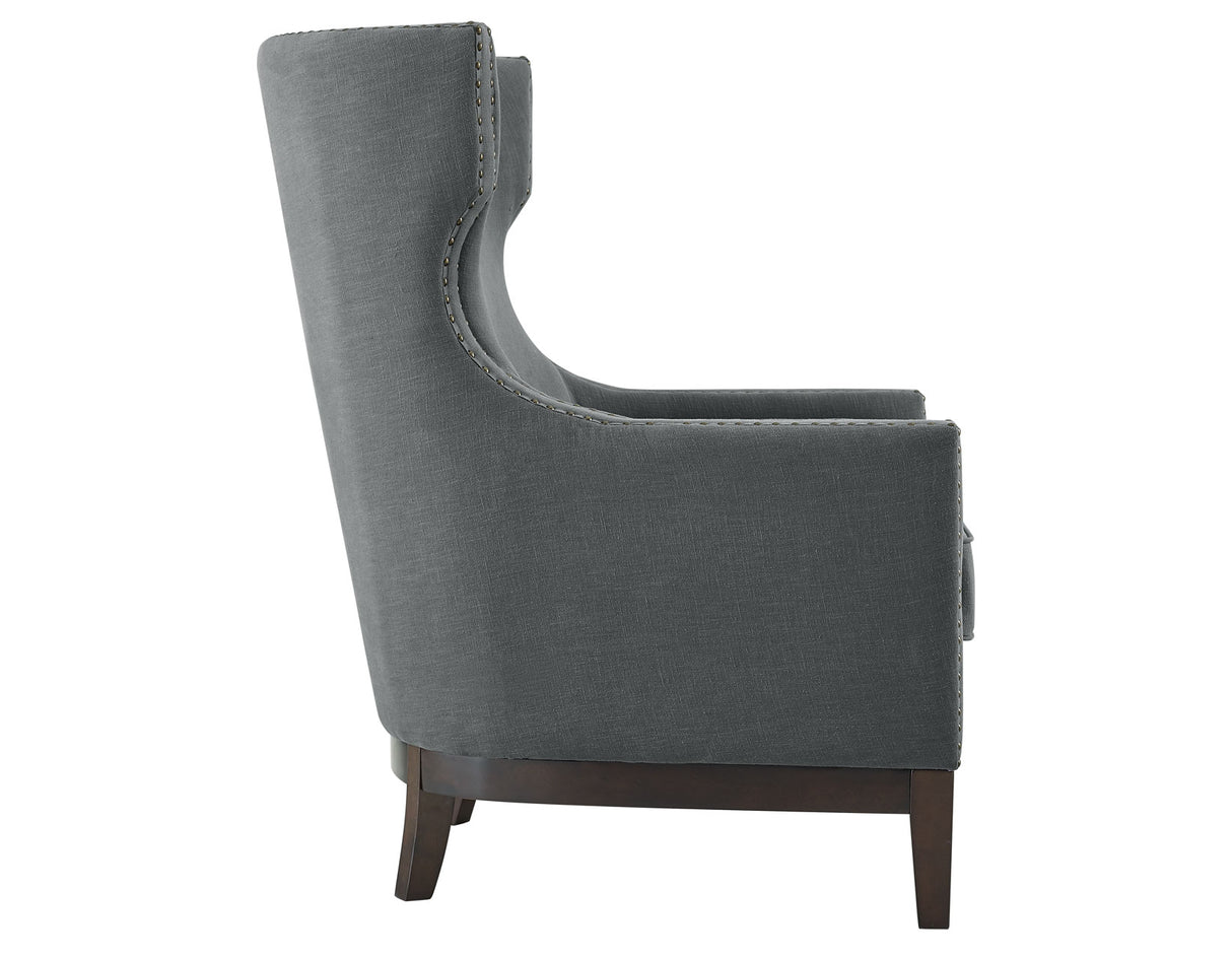 Roswell Gray Wing Back Chair from Steve Silver - Luna Furniture