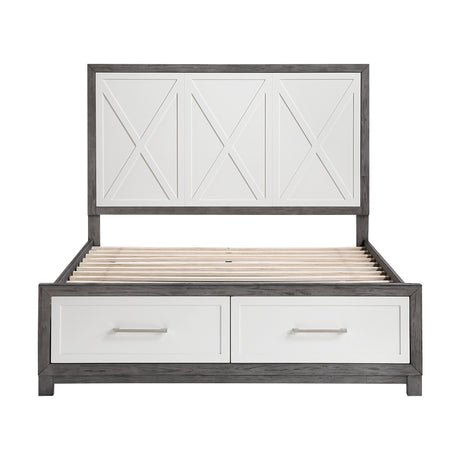 Rowan Two-tone Queen Storage Platform Bed from Homelegance - Luna Furniture