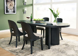 Rowanbeck Dining Table and 4 Chairs in Black from Ashley - Luna Furniture