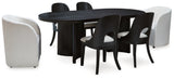 Rowanbeck Dining Table and 6 Chairs in Black from Ashley - Luna Furniture