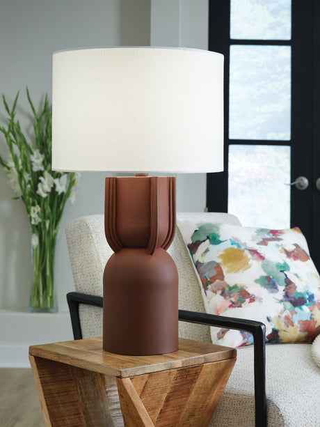 Rowandale Brick Red Table Lamp from Ashley - Luna Furniture