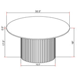 Rowena White Round Faux Marble Top Coffee Table from Coaster - Luna Furniture