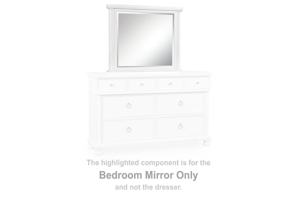 Rowlenstown Antique White Bedroom Mirror (Mirror Only)