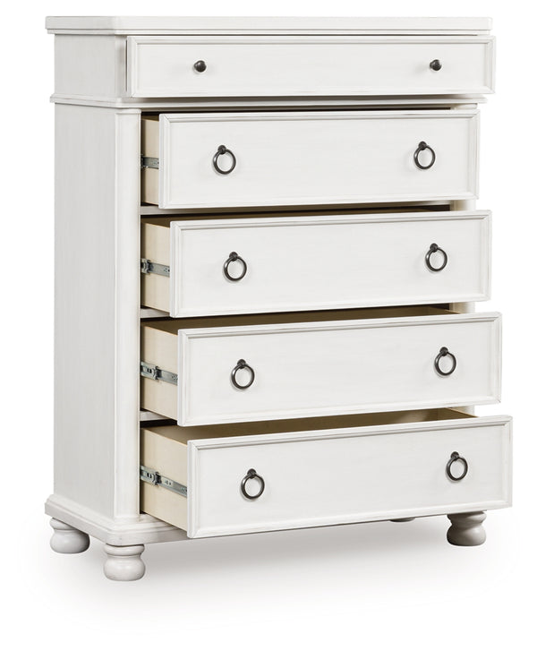 Rowlenstown Antique White Chest of Drawers