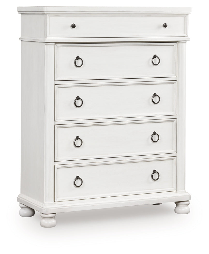 Rowlenstown Antique White Chest of Drawers from Ashley - Luna Furniture