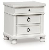 Rowlenstown Antique White Nightstand from Ashley - Luna Furniture