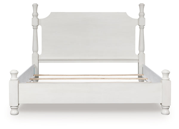 Rowlenstown Antique White Queen Poster Bed