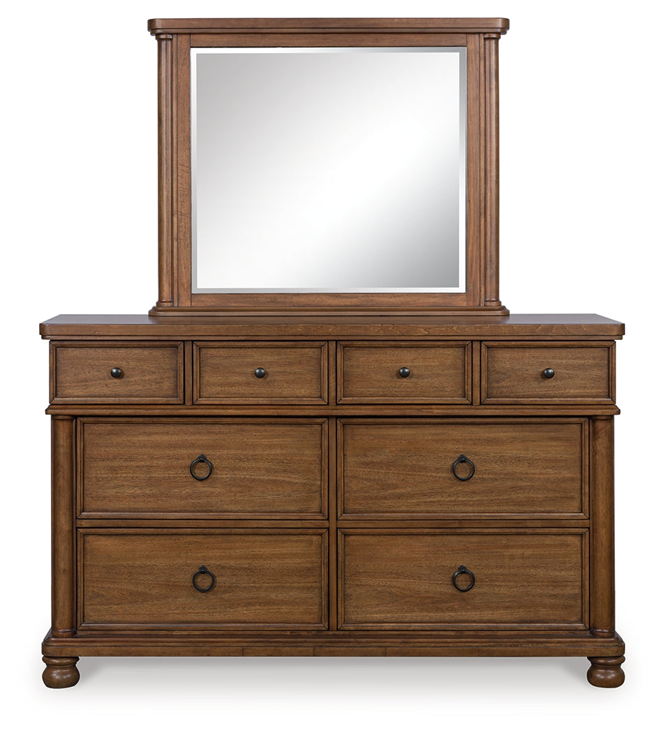 Rowlenstown Brown Dresser and Mirror from Ashley - Luna Furniture