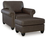 Roxmere Chair and Ottoman in Umber from Ashley - Luna Furniture