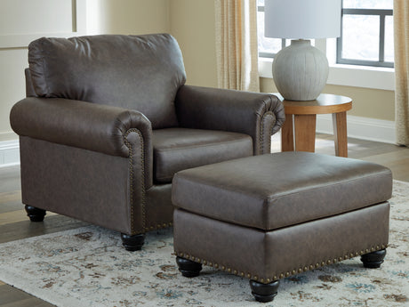 Roxmere Chair and Ottoman in Umber from Ashley - Luna Furniture