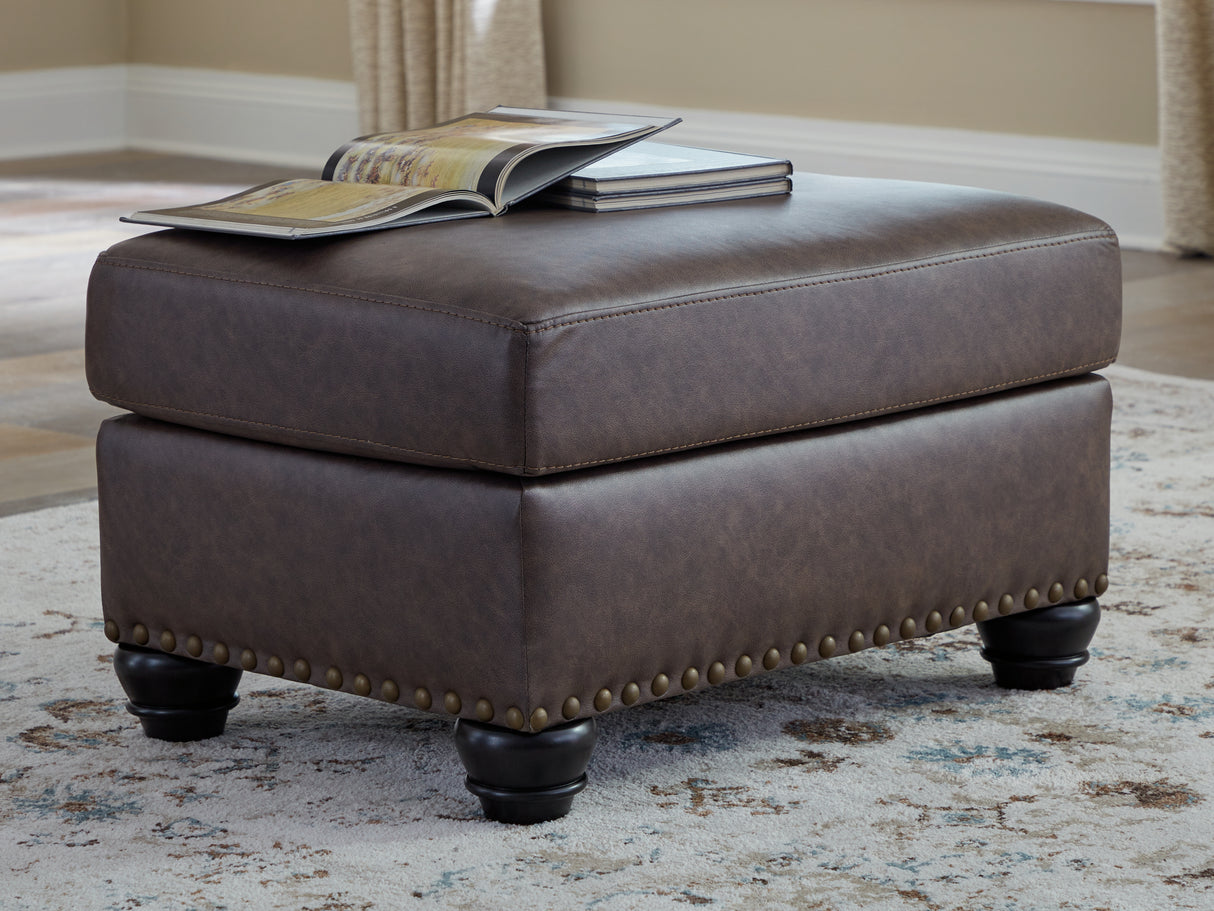 Roxmere Umber Ottoman from Ashley - Luna Furniture