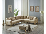 Royal Convertible Sectional Sofa in Beige from Furnia - Luna Furniture