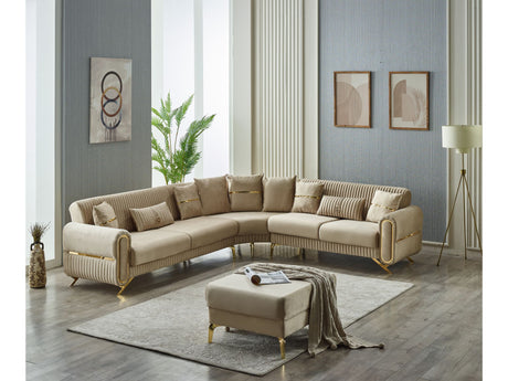 Royal Convertible Sectional Sofa in Beige from Furnia - Luna Furniture