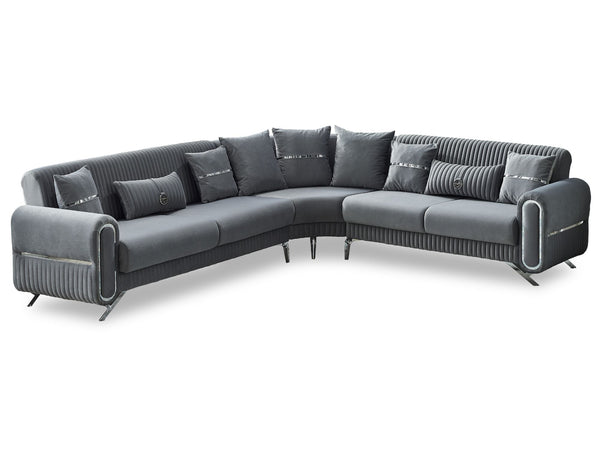 Royal Convertible Sectional Sofa in Grey