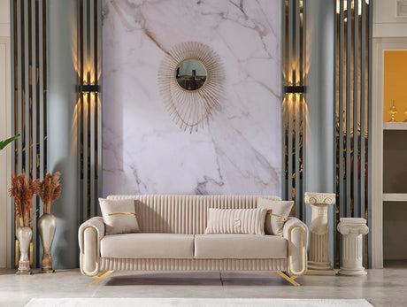 Royal Convertible Sofa in Beige from Furnia - Luna Furniture