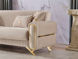 Royal 3-pieces (Sofa & Loveseat & Chair) Livingroom Set in Beige from Furnia - Luna Furniture
