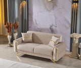 Royal Convertible Loveseat in Beige from Furnia - Luna Furniture