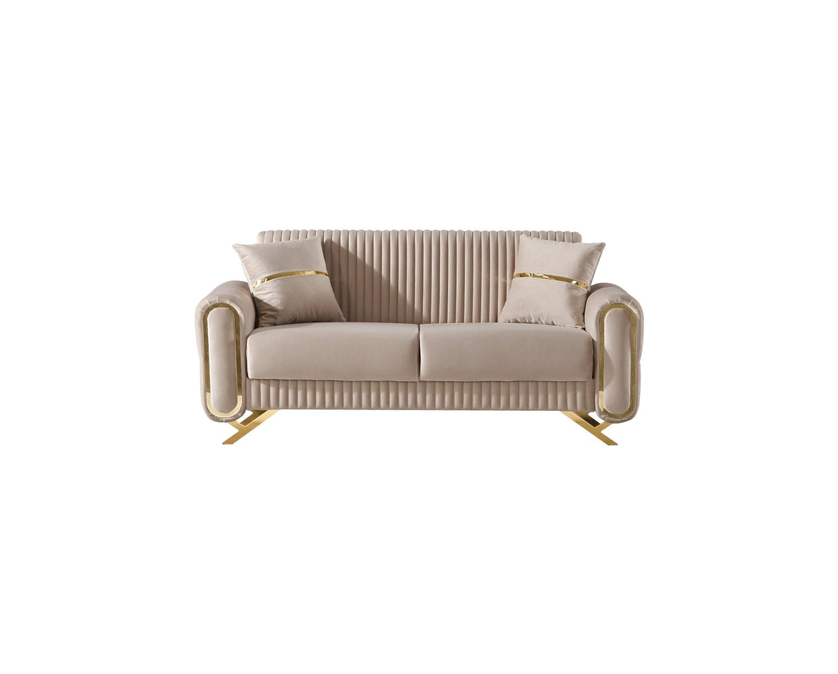 Royal Convertible Loveseat in Beige from Furnia - Luna Furniture