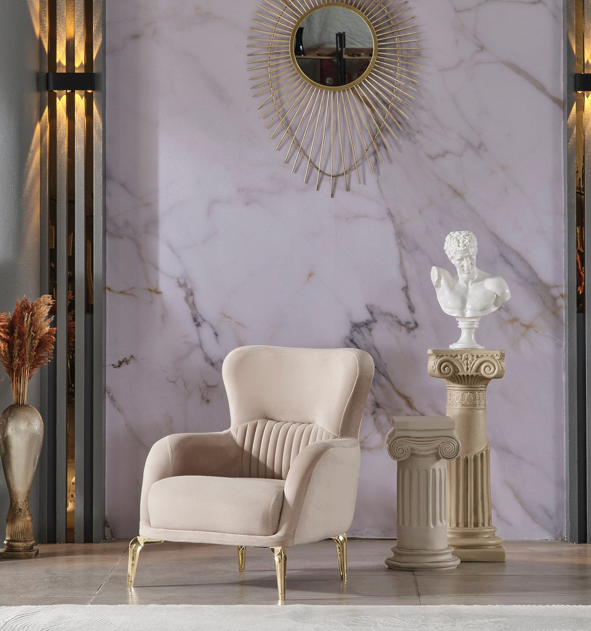 Royal Chair in Beige from Furnia - Luna Furniture