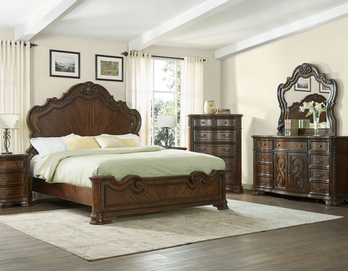 Royale Cherry Brown Bedroom Set from Steve Silver - Luna Furniture