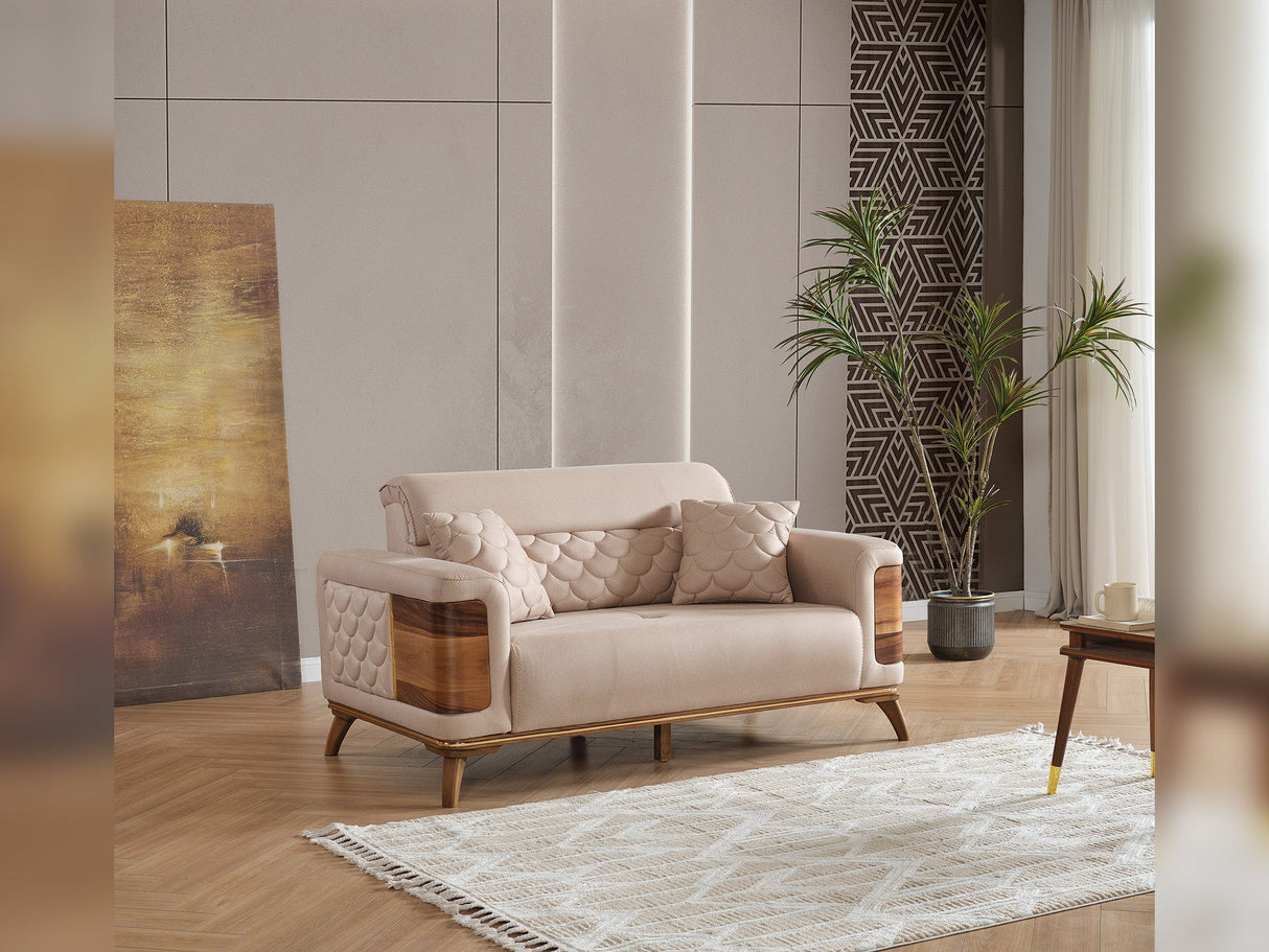 Ruby Beige 3-Piece Living Room Set