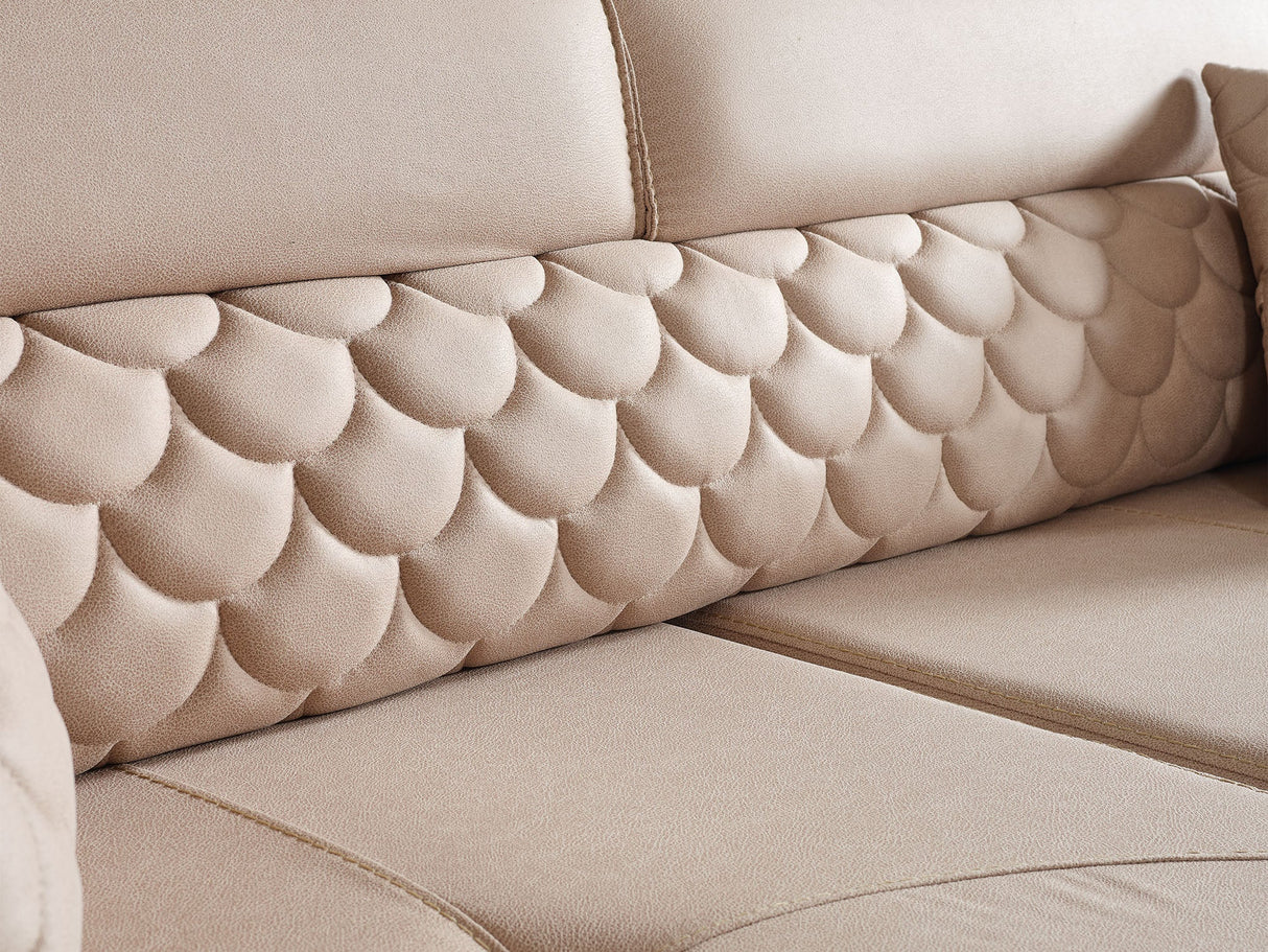 Ruby Beige 3-Piece Living Room Set